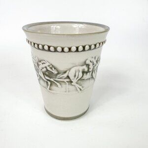 Stoneware & Co Kentucky Derby Mint Julep Gray Ceramic Tumbler Glass 11 Oz